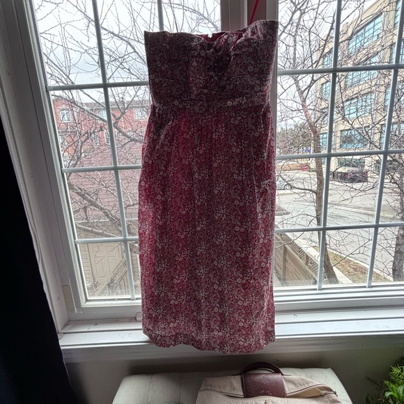J Crew Floral Strapless Dress with Pockets - Picture 4 of 4